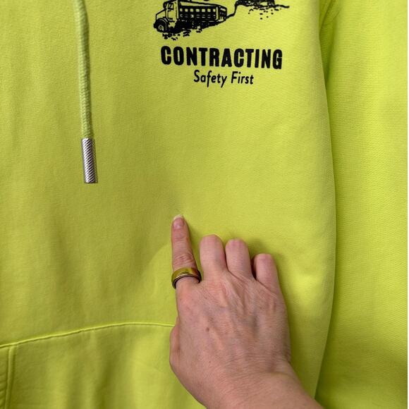 Off-White Contracting Graphic Print Hoodie Lime/Yellow Unisex S - Picture 4 of 15